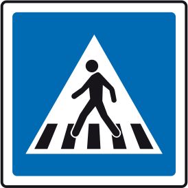 Polish Pedestrians Crossing Road Sign
